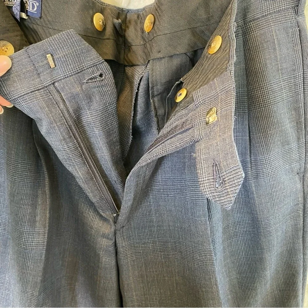 Lands' End Men's 100% Wool‎ Blue Dress Pants Trousers Size 35 Regular